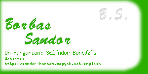 borbas sandor business card